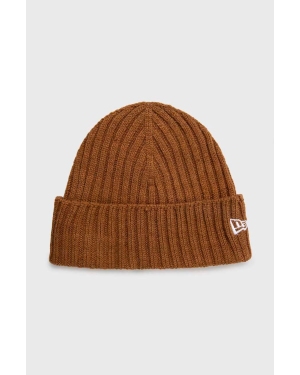 New Era czapka Cuff Beanie kolor brązowy z cienkiej dzianiny 60364240