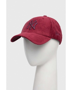 New Era czapka z daszkiem bawełniana kolor bordowy z aplikacją NEW YORK YANKEES