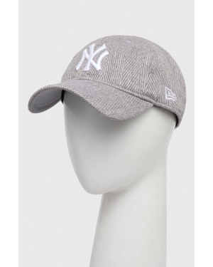 New Era czapka z daszkiem z domieszką wełny kolor szary z aplikacją NEW YORK YANKEES