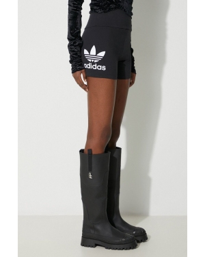 adidas Originals szorty damskie kolor czarny z nadrukiem high waist