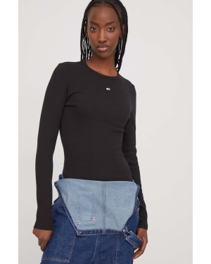 Tommy Jeans longsleeve damski kolor czarny