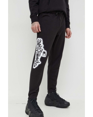 Tommy Jeans spodnie dresowe kolor czarny z nadrukiem