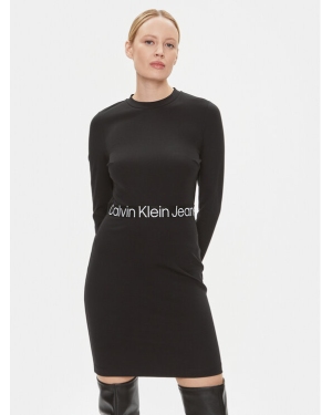 Calvin Klein Jeans Sukienka codzienna Logo Elastic J20J222518 Czarny Regular Fit