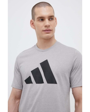 adidas Performance t-shirt treningowy Train Essentials Feelready Logo kolor szary z nadrukiem
