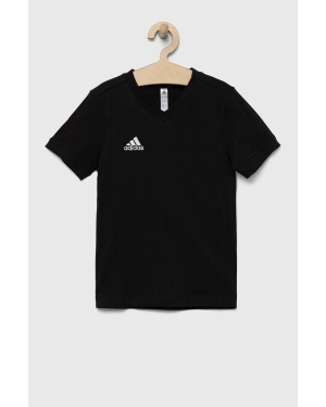 adidas Performance t-shirt bawełniany dziecięcy ENT22 TEE Y kolor czarny z aplikacją