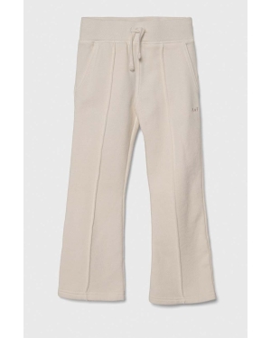 Abercrombie & Fitch spodnie dresowe dziecięce kolor beżowy gładkie