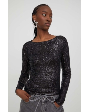 Abercrombie & Fitch bluzka damska kolor czarny z aplikacją