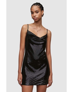AllSaints sukienka Haddi kolor czarny mini dopasowana