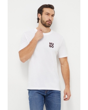HUGO t-shirt bawełniany 2-pack kolor biały z nadrukiem