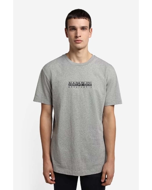 Napapijri t-shirt bawełniany kolor szary wzorzysty NA4GDR.160-160