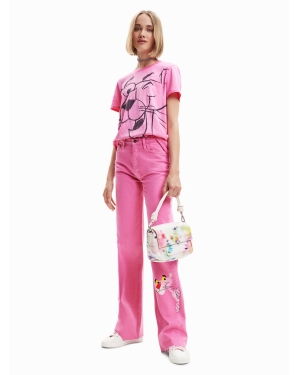 Desigual T-Shirt PINK PANTHER 23SWTK81 Różowy Regular Fit