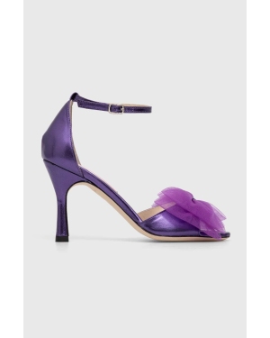 Custommade sandały skórzane Ashley Metallic Tulle kolor fioletowy 000304046