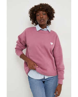 Answear Lab bluza damska kolor różowy gładka