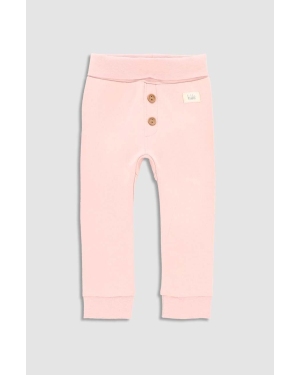 Coccodrillo legginsy bawełniane niemowlęce kolor różowy gładkie
