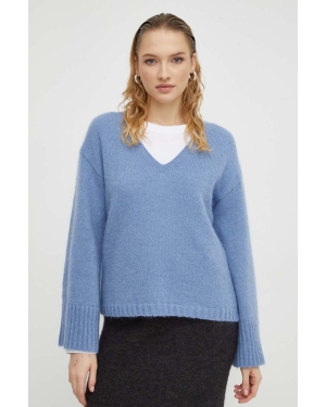By Malene Birger sweter wełniany damski kolor niebieski ciepły