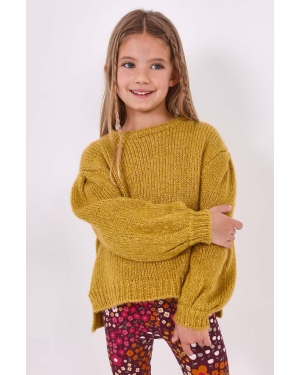 Mayoral sweter z domieszką wełny dziecięcy kolor żółty ciepły