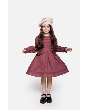 Coccodrillo sukienka bawełniana kolor bordowy mini rozkloszowana