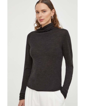 Lovechild sweter wełniany damski kolor szary lekki z półgolfem