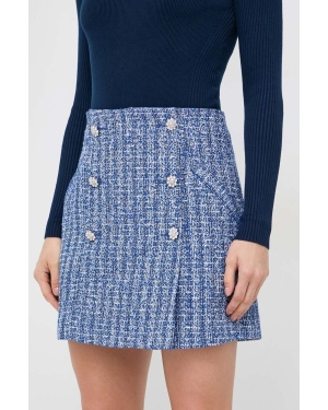 Custommade spódnica Rachelle kolor niebieski mini rozkloszowana 999830902