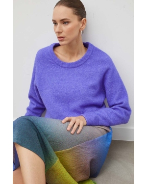 Samsoe Samsoe sweter wełniany damski kolor fioletowy lekki