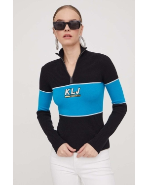 Karl Lagerfeld Jeans sweter damski kolor czarny z półgolfem