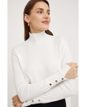 Answear Lab sweter damski kolor biały lekki z półgolfem