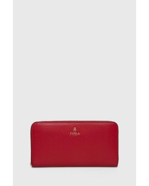 Furla portfel skórzany damski kolor czerwony