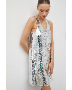 Samsoe Samsoe sukienka LYKKE kolor srebrny mini prosta F23400086
