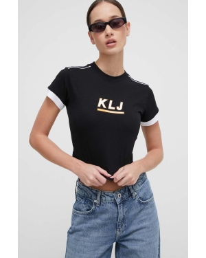 Karl Lagerfeld Jeans t-shirt bawełniany damski kolor czarny