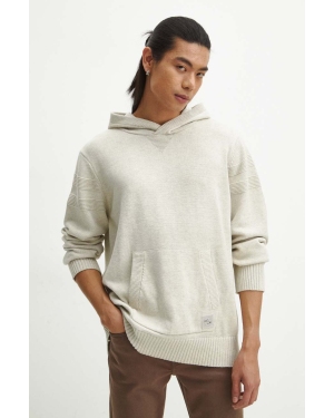 Medicine sweter bawełniany męski kolor beżowy ciepły