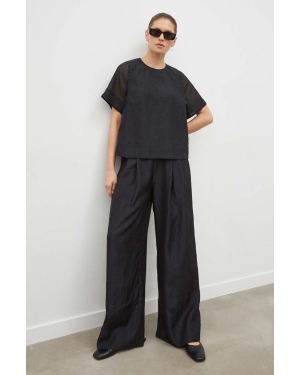 Lovechild spodnie Mary-Anne damskie kolor czarny proste high waist