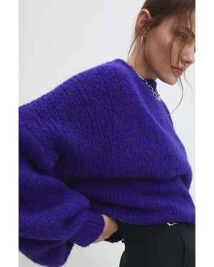 Answear Lab sweter z wełną kolor fioletowy ciepły