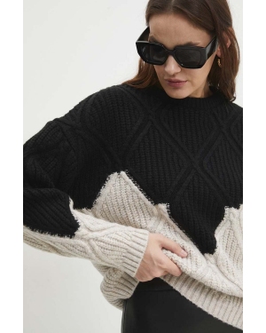 Answear Lab sweter z wełną kolor czarny ciepły