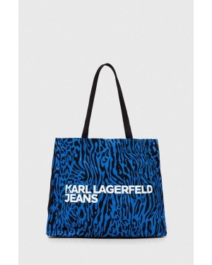 Karl Lagerfeld Jeans torebka bawełniana kolor granatowy