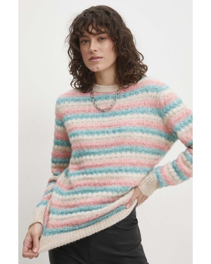 Answear Lab sweter z wełną kolor różowy