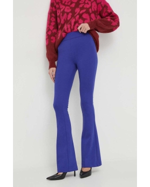 XT Studio spodnie damskie kolor niebieski dzwony high waist