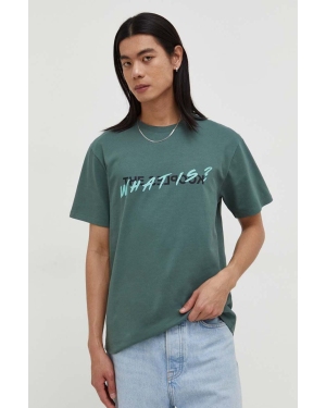 The Kooples t-shirt bawełniany męski kolor zielony z nadrukiem HTSC28015K