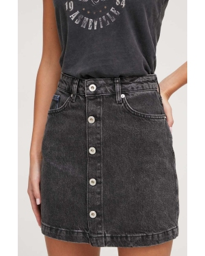 Karl Lagerfeld Jeans spódnica jeansowa kolor czarny mini prosta