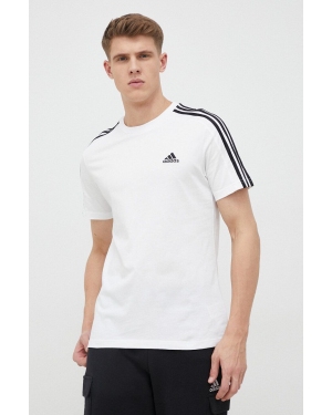 adidas t-shirt bawełniany kolor biały gładki
