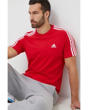 adidas t-shirt bawełniany kolor czerwony wzorzysty
