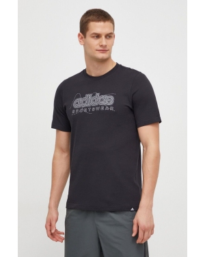 adidas t-shirt bawełniany męski kolor czarny z nadrukiem
