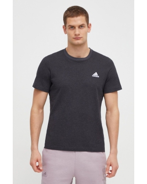 adidas t-shirt bawełniany męski kolor szary z aplikacją