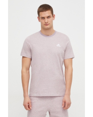 adidas t-shirt bawełniany męski kolor fioletowy melanżowy