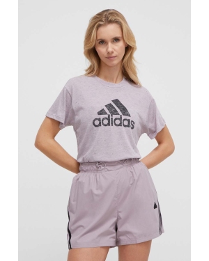 adidas t-shirt damski kolor fioletowy