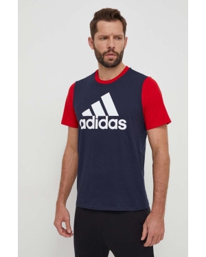 adidas t-shirt bawełniany męski kolor granatowy z nadrukiem