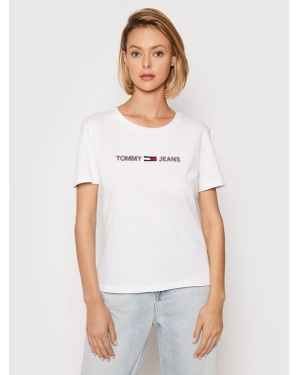 Tommy Jeans T-Shirt Tjw Rwb Linear DW0DW10409 Biały Slim Fit