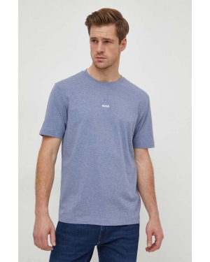 BOSS t-shirt BOSS ORANGE męski kolor fioletowy gładki 50473278