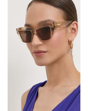 Bottega Veneta okulary przeciwsłoneczne damskie kolor beżowy