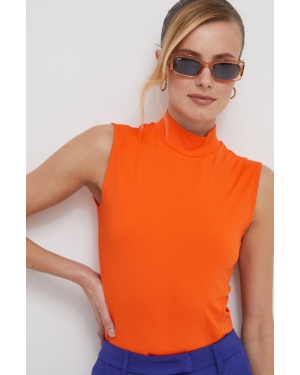 Calvin Klein body damskie kolor pomarańczowy z półgolfem