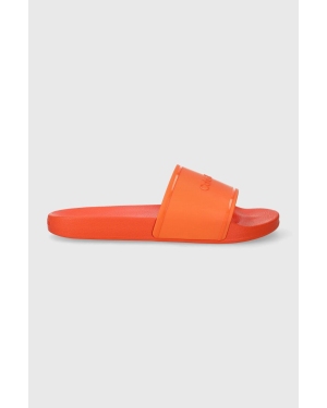 Calvin Klein klapki POOL SLIDE RUBBER damskie kolor pomarańczowy HW0HW02000